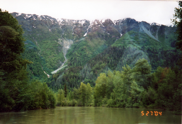  the Chilkat River and a waterfall